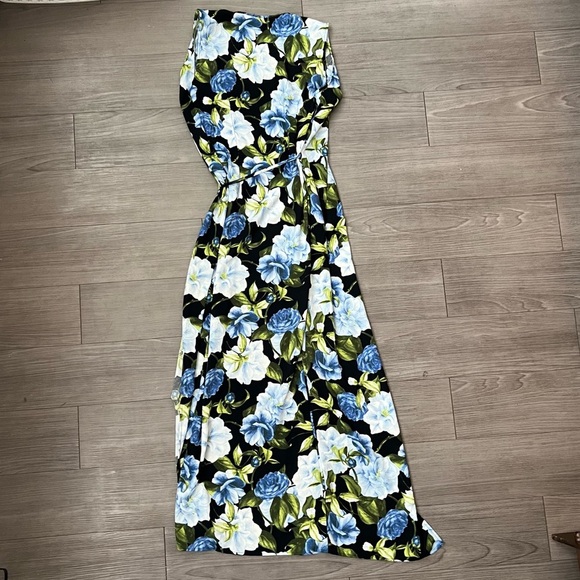 American Apparel Crepe Julliard Wrap Dress High Slit Sleeveless Maxi Size M - Picture 4 of 9